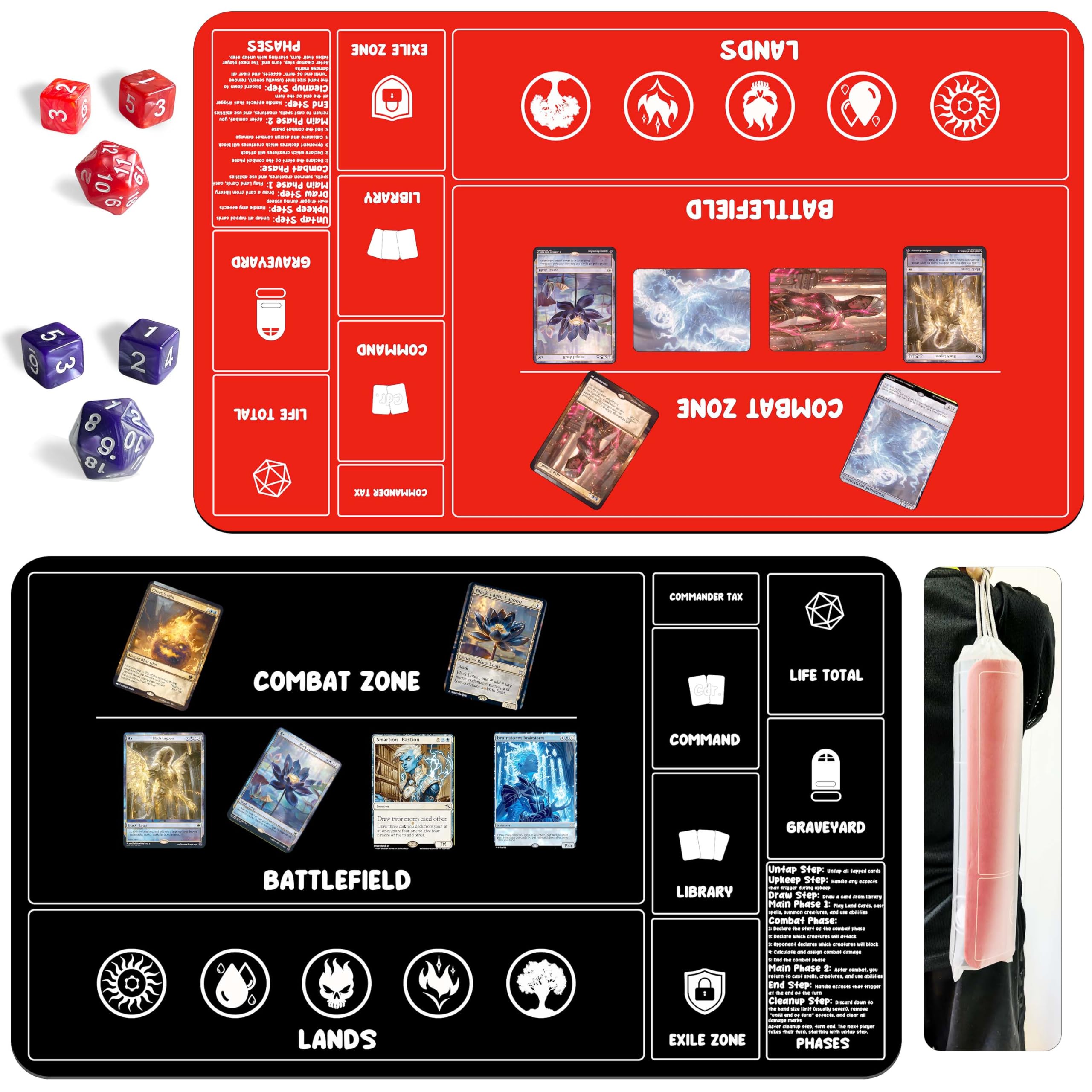 Amazon.com: Card Game Playmats MTG Playmat for Beginner 2 Pack